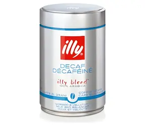 Illy Decaffeinato 250 g / Ziarna kawy / 100% Arabica bezkofeinowa / Puszka