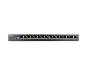 ZyXEL GS1100-16ES / Przełącznik / 16x GLAN / 10/100/1000 Mb/s / Bez wentylatora / Stacjonarny