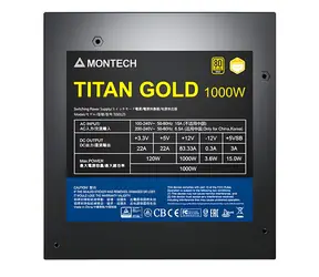 Montech Titan Gold 1000W / ATX / 1000W / 80 PLUS Gold / PCIe 5.0 / modułowy