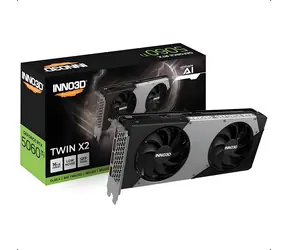 Inno3D GeForce RTX 5060 Ti 16GB Twin X2 / Karta graficzna / 2235-2572 MHz / 16 GB GDDR7 / 128-bit / 1x HDMI + 3x DP / 650 W