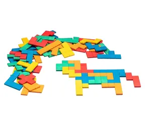Puzzle WISSNER Pentomino / 60 elementów / drewno / 5 kolorów / od 3 lat
