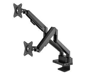 Uchwyt Manhattan na 2 monitory ze stacją dokującą 8 w 1, czarny / Uchwyt do monitora / 17-32" / VESA 75x75-100x100