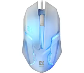 Defender Cyber MB-560L biała / Mysz optyczna gamingowa / 1200 DPI / USB / 2 przyciski / podświetlenie RGB