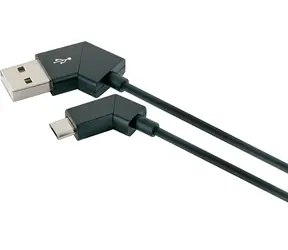 Kabel Schwaiger USB-A do Micro-USB czarny / kabel USB / 1,2 m / USB 2.0 / złącza obrotowe