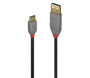 Lindy USB-A - USB-C czarny / Kabel / USB 2.0 / 480 Mbit/s / 0,5 m