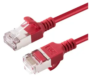 MicroConnect CAT6a U-FTP Slim czerwony / Kabel krosowy / 1,5 m / LSZH / RJ-45