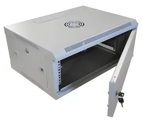 Szafa DATACOM 19" 4U, jednoczęściowa, głębokość 450 mm, drzwi z blachy, montaż na ścianie