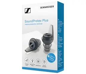 Sennheiser SoundProtex PLUS szary / Ochronne zatyczki do uszu / Pasywna redukcja hałasu / Wymienne filtry akustyczne