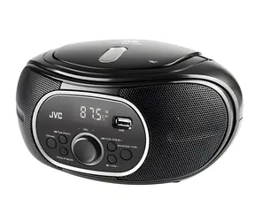 JVC RD-E221B czarny / Radio z odtwarzaczem CD / FM / CD / kaseta / USB / AUX