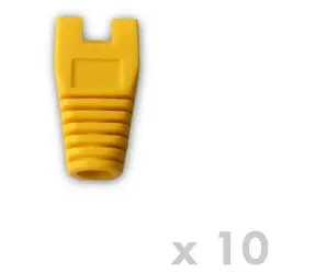 Osłona złącza DATACOM RJ45 z wycięciem żółta / Osłona złącza / 10 szt. / otwór 6 mm