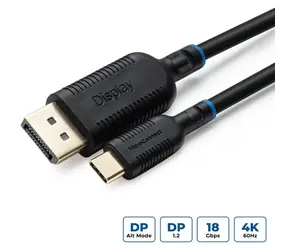MicroConnect USB-C (M) - DisplayPort (M) 0,5 m czarny / Kabel / 4096 x 2160 px