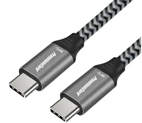 PremiumCord USB-C czarny / Kabel do transmisji danych / USB 3.2 Gen 1 / 5 Gbit/s / oplot bawełniany / 1 m