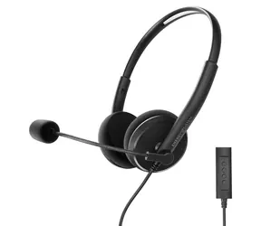 Energy sistem Office 2+ czarne / Słuchawki z mikrofonem / Gniazdo 3,5 mm + USB / Pałąk / 1,5 m