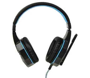 ibox X8 czarny, niebieski / Słuchawki gamingowe z mikrofonem / Przewodowe / USB + gniazdo 3,5 mm / Podświetlenie LED