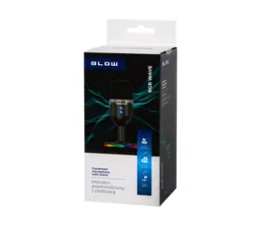 Mikrofon studyjny Blow ze statywem LED / Mikrofon / USB / Statyw stołowy