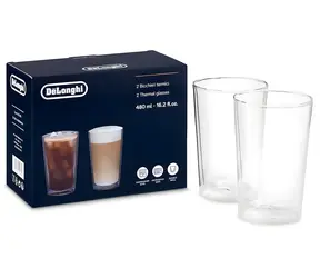 Zestaw szklanek DeLonghi DLSC319 / 2 szt. / 490 ml / szklanka