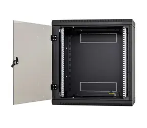 Szafa Triton 19" jednoczęściowa 6U/600x395mm, czarna / Szafa / Montaż na ścianie / Drzwi w całości ze szkła / IP30