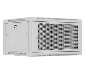 Lanberg Szafka wisząca szara / Szafka wisząca / 19" / 6U / 600 x 600 mm / drzwi perforowane / Opakowanie płaskie