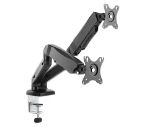 Uchwyt do monitora Manhattan 2-monitor czarny / Uchwyt do monitora / VESA 75x75-100x100 / 17-32" / sprężyna gazowa / nośność 9 kg