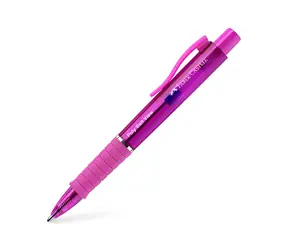 Długopis kulkowy Faber-Castell Poly Ball View w kolorze fuksji / Końcówka XB (1,0 mm) / Niebieski tusz / Wymienny wkład