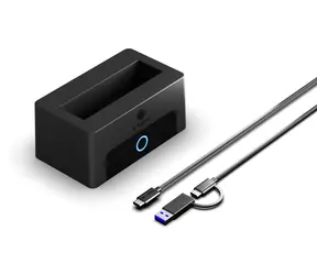 Icy Box Spade Dock 1123 czarny / Stacja dokująca do dysków HDD i SSD / M.2, 2,5", 3,5" / USB-C / 10 Gbit/s