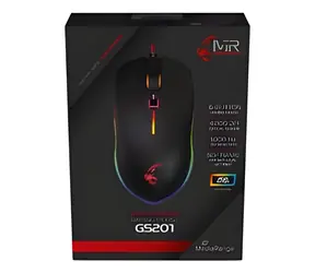 MediaRange MRGS201 czarna / Mysz gamingowa / 4000 DPI / Podświetlenie LED / 6 przycisków / USB