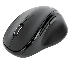 Manhattan Ergo czarna / Mysz bezprzewodowa / ergonomiczna / odbiornik USB-A/C / 6 przycisków / 1600 DPI