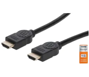 Kabel HDMI Manhattan Premium czarny / Kabel HDMI / HDMI (M) - HDMI (M) / 1 m / 4K 60Hz / 18 Gbit/s / Ethernet / ARC