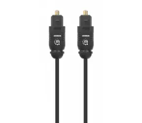 Manhattan Toslink czarny / Kabel audio optyczny / M/M / 1 m / pozłacane złącza