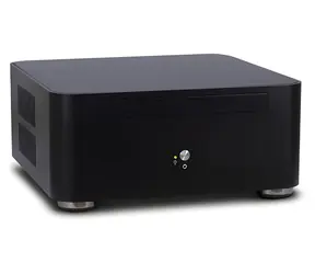 Inter-tech A80S czarny / Obudowa / Mini ITX / aluminium / Zasilacz 60 W / 2x USB 3.0
