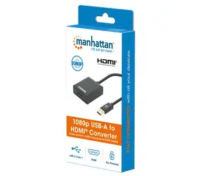 Adapter Manhattan USB-A do HDMI czarny / Adapter / USB 3.1 Gen 1 / Full HD 1080p / 60 Hz / plastik