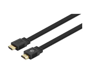 Kabel HDMI Manhattan płaski czarny / kabel HDMI / z Ethernetem / ARC / 4K 60Hz / 5 m