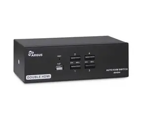 Inter-tech AS-42HA / przełącznik KVM / HDMI / 4 porty / USB / audio / metalowa obudowa