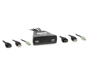Inter-tech LS-21HA czarny / przełącznik KVM / 2 porty / HDMI / USB / 2K Ultra HD