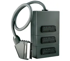 Rozdzielacz SCART Schwaiger 3x czarny / Rozdzielacz / 1x wejście SCART / 3x wyjście SCART