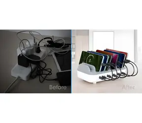 Manhattan 102766 biały, szary / Stacja ładująca / 10x USB-C / 200 W / Power Delivery / szybkie ładowanie