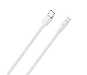 Kabel RealPower Lightning biały / Kabel do transmisji danych i ładowania / USB-C do Lightning / 2 m / Certyfikat MFI