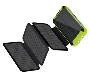 RealPower PB-20000 Solar czarny, zielony / Power bank 20000 mAh / Panel słoneczny / Ładowanie bezprzewodowe 5W