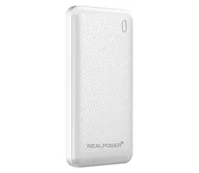 RealPower PB-10000 PLUS biały / Power bank 10000 mAh / 2x USB-A / 1x USB-C / 20 W
