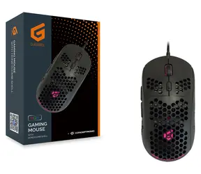 Conceptronic DJEBBEL czarna / Mysz gamingowa / USB-A / 6400 DPI / 6 przycisków / LED RGB