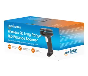 Skaner kodów kreskowych Manhattan 1D/2D bezprzewodowy czarny / Skaner kodów kreskowych / LED / RF / zasięg 80 m / IP52