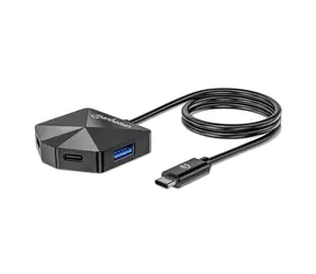 Hub USB-C Manhattan czarny / hub USB / 4 porty / 2x USB-C + 2x USB-A / USB 3.2 Gen 2 / 5 Gb/s