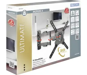 Schwaiger MOTION 4 czarny / uchwyt ścienny do telewizora / 23" - 75" / VESA 400x300 / maks. 35 kg / uchylny, obrotowy, wysuwany