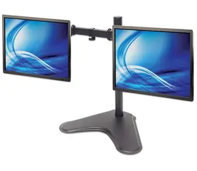 Uchwyt biurkowy Manhattan na 2 monitory, czarny / 13-32" / VESA 75x75-100x100 / nośność 8 kg / obrót o 180°