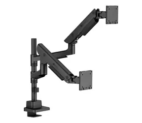 Icy Box IB-MS702-T czarny / Uchwyt biurkowy do 2 monitorów / do 57" / VESA 75x75-100x100 / nośność 27 kg na ramię