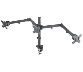 Uchwyt do trzech monitorów Manhattan , czarny / Uchwyt do monitora / 13-27" / Nośność 21 kg / VESA 100x100
