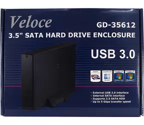 Inter-tech Veloce GD-35612 / Zewnętrzna obudowa na dysk twardy / 3,5" / USB 3.0 / maks. 4 TB
