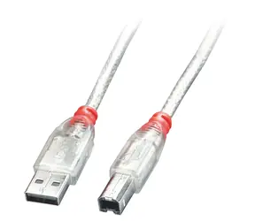 Lindy 41754 przezroczysty / kabel USB / USB-A - USB-B / 3 m / USB 2.0