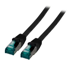 Kabel krosowy EFB Cat6A S/FTP 0,25 m czarny / Kabel krosowy / RJ45-RJ45 / LSZH / 10 Gigabit Ethernet