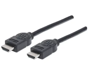 Kabel HDMI Manhattan High Speed czarny / HDMI (M) - HDMI (M) / 1,8 m / 4K 30Hz / ekranowany